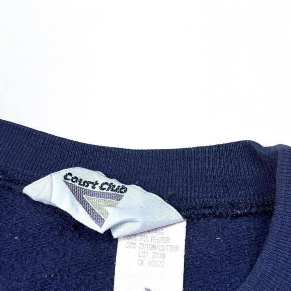 VTG 1990s Great Britain UK Graphic Crewneck Sweatshirt Navy Size M Y2K Retro - Picture 4 of 7